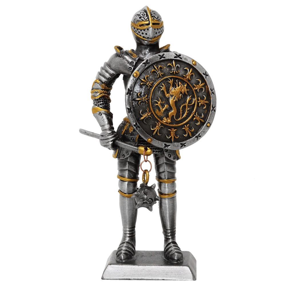 Zinnritter mit Rundschild und Morgenstern