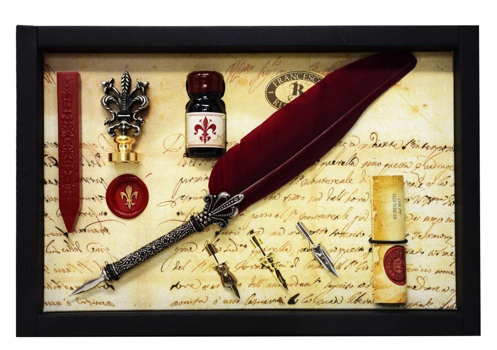 Set with nib, ink, seal, and wax