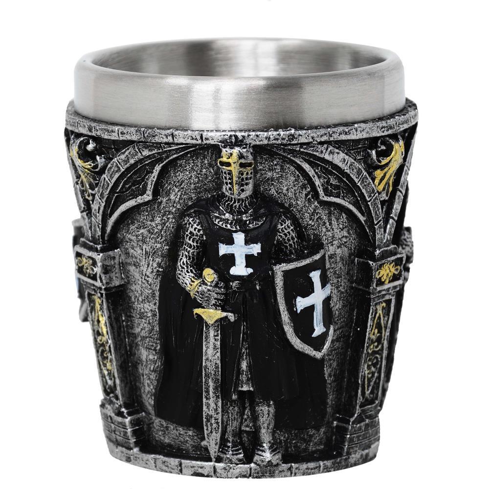 Shot Set of 4. Shot glass Medieval Knight black