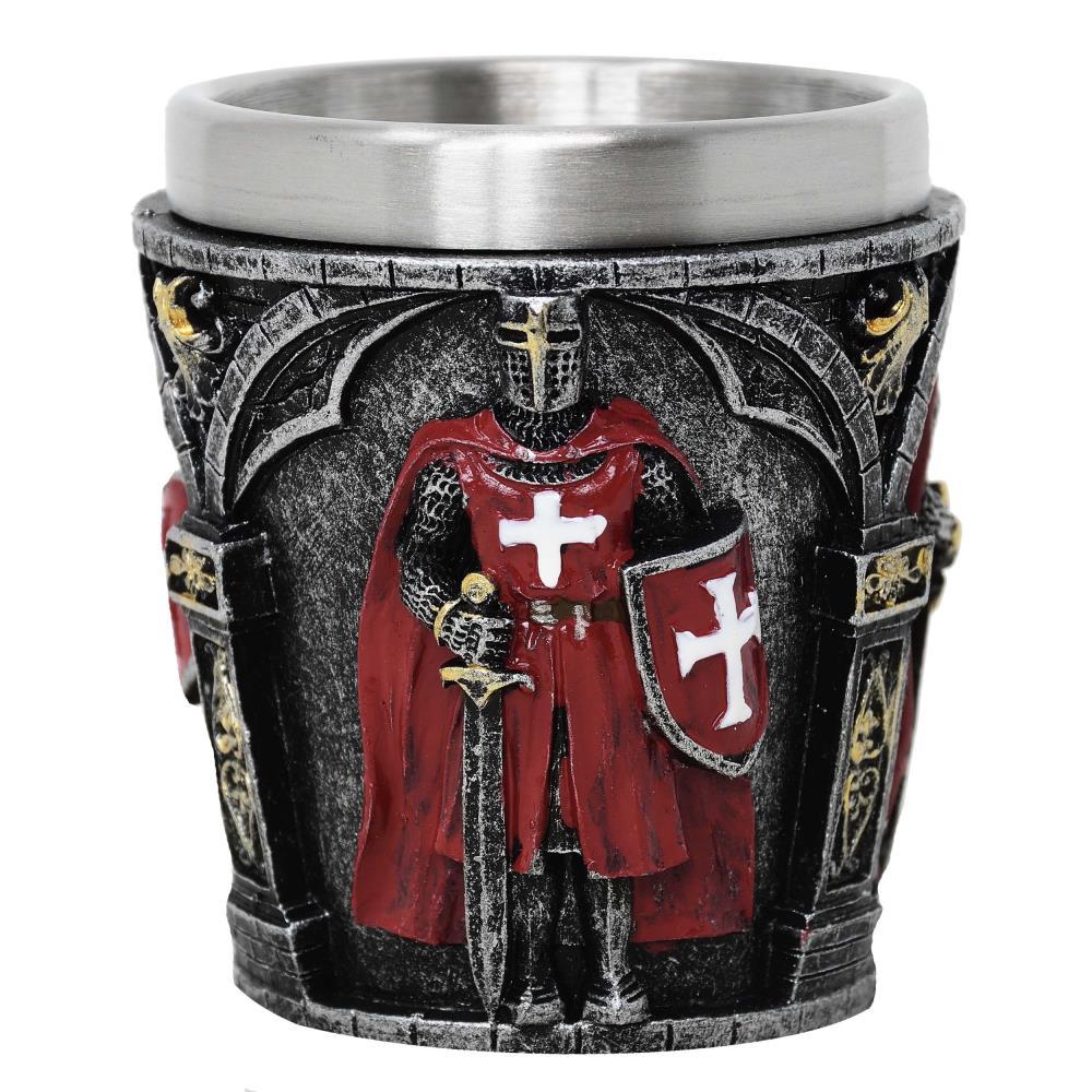 4er Set, Shotglas Kreuzritter rot